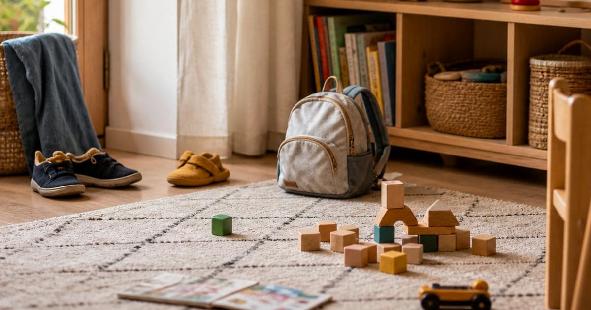 Imagine fotorealista, fara text, pentru articolul despre copilul musca la cresa la 1-3 ani